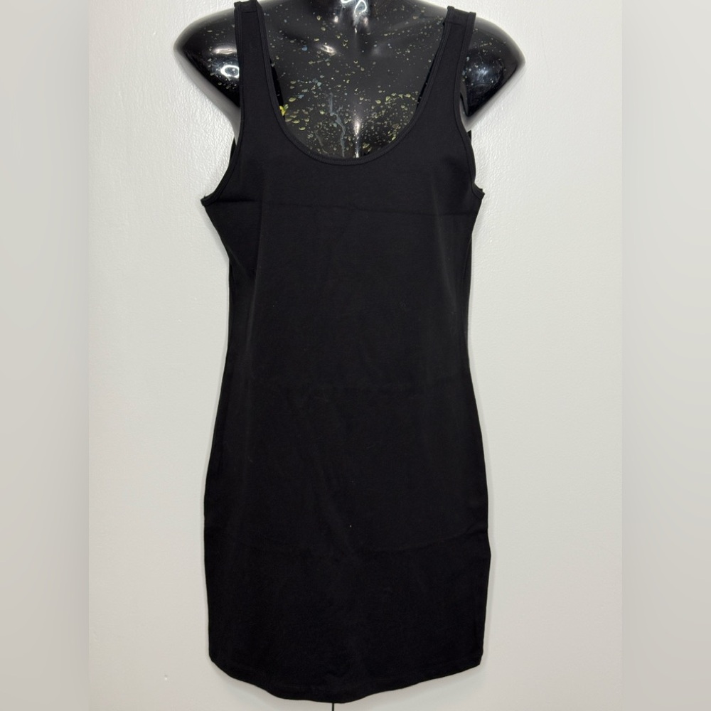 Forever 21 Black Ribbed Women Mini Tank Dress Size L - NWT